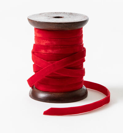 Dekorbånd rød fløyel 10 mm Dekorbånd rød fløyel 10 mm